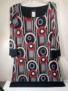 B. Smart Vintage Retro Inspired Multicolor Patterned Dress Size 8